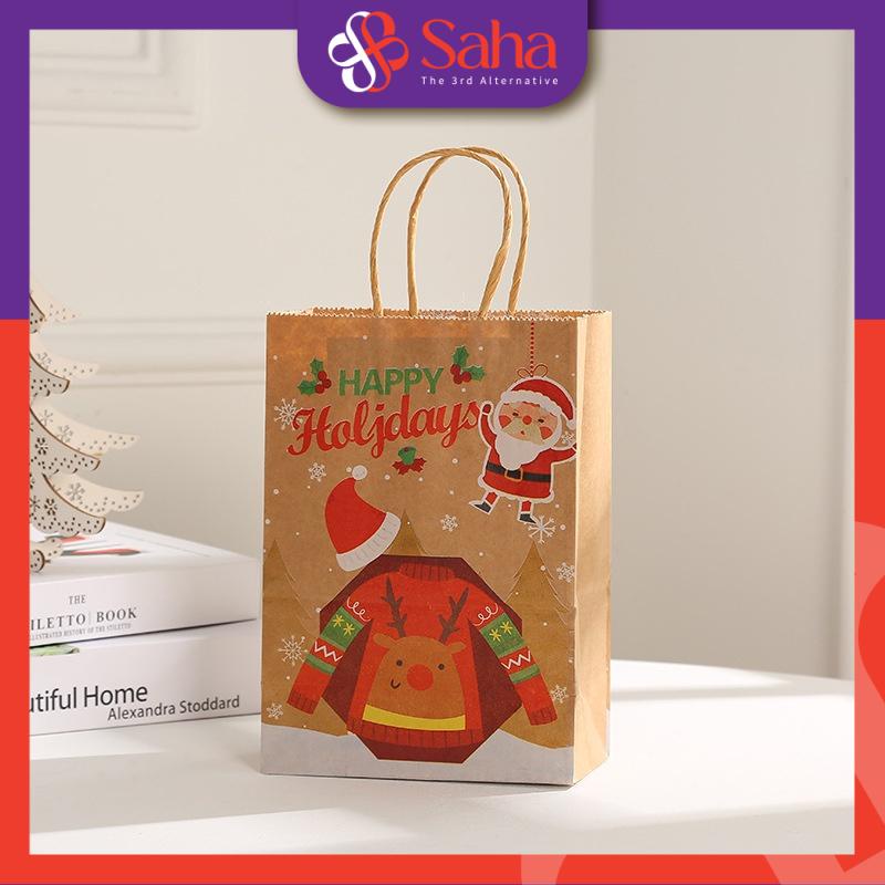 Túi Giấy Giáng sinh Kraft Nhiều Size Và Họa Tiết Đa Dạng Hài Hòa Dùng Đựng Quà Tặng Cho Người Yêu Và Bạn Bè