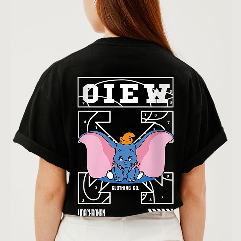 Áo Thun Tay Ngắn Dáng Rộng In Hình Chú Voi dumbo Phong Cách Đường Phố Mới Cho Nam Và Nữ