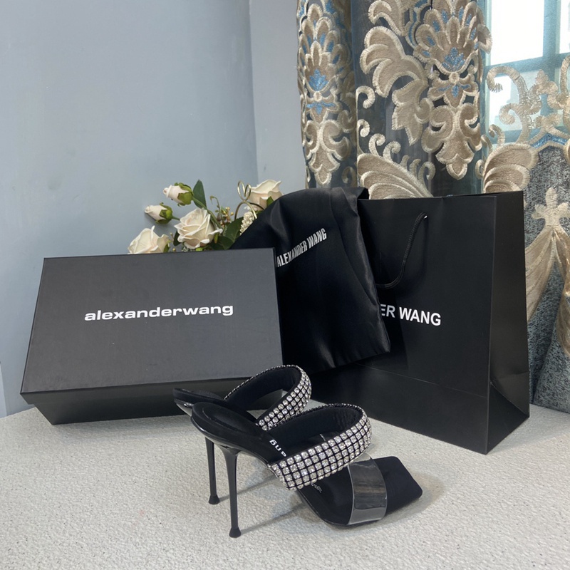 Alexander Wang Hot Style Giày Cao Gót Ba Là Tùy Chọn 5 / 7 / 10cm Dép Đầu Phẳng Giải Trí Thời Trang Cổ Điển Thanh Lịch Thoải Mái Joker Độ Bền