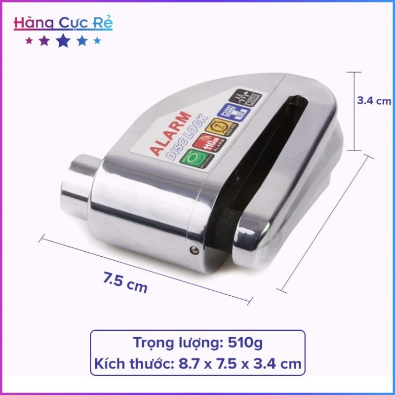 Ổ khóa đĩa xe máy có còi hú báo động chống trộm 206396
