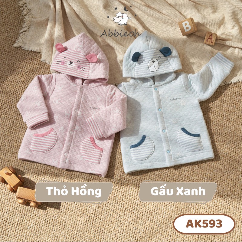 ABBIOEH Aó khoác trần bông cao cấp cho bé trai bé gái 6kg-15kg