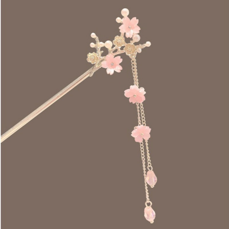 Trâm Cài Tóc Hình Hoa Đào Màu Hồng Phong Cách Cổ Điển Cho Nữ