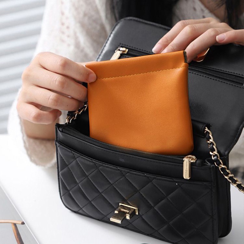 Chic joy Túi Da pu Đựng Son Môi Trang Điểm Đa Năng Phong Cách ins Âu Mỹ retro Phiên Bản Hàn Quốc niche