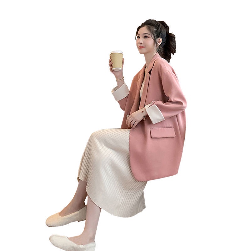Áo Khoác Vest Hai Hàng Nút Cài Phong Cách Hàn Quốc Thời Trang Xuân Thu 2023 Mới