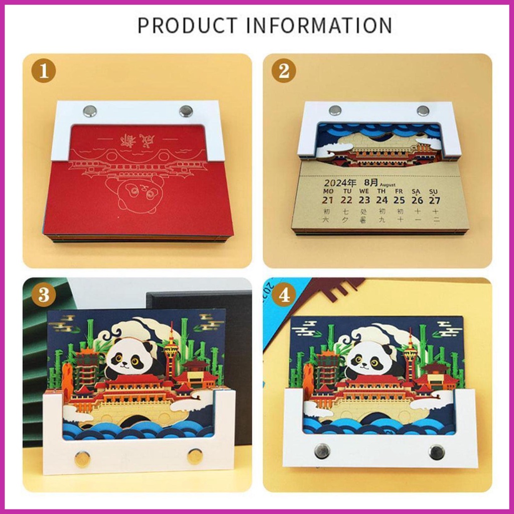 Lịch 3d 2024 Bằng Giấy Để Bàn Trang Trí Phòng Khách