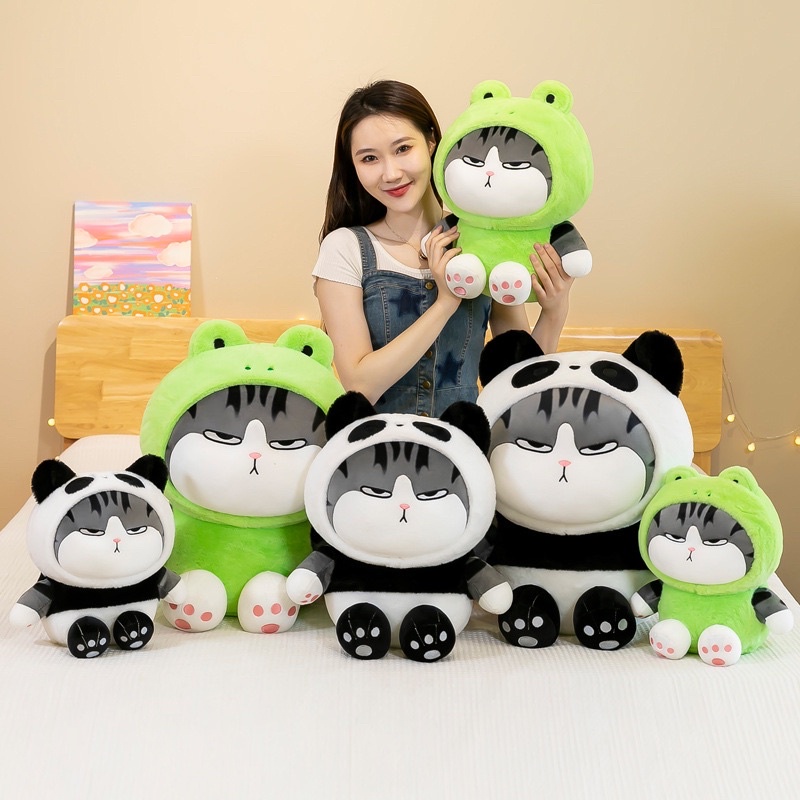 Đồ chơi bằng nhung mới nhất của Hoàng đế Ngô Vạn tuế mèo biến thành búp bê gấu trúc ếch 22-40cm
