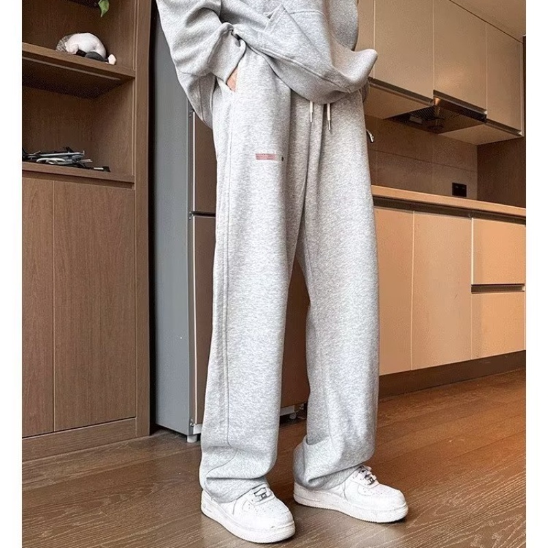 Quần Dài Thể Thao Màu Trơn Dáng Suông Đơn Giản Thời Trang Hàn Quốc Cho Nam