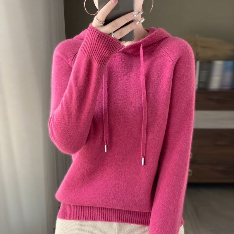 Áo Hoodie Dệt Kim Dày Dáng Rộng Thời Trang Thu Đông Phong Cách Mới Cho Nữ