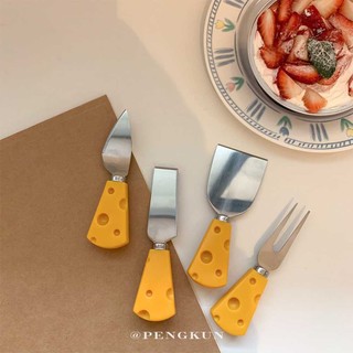 Dụng Cụ Ăn Bằng Thép Không Gỉ Thiết Kế Hình Phô Mai Độc Đáo Tùy Chọn