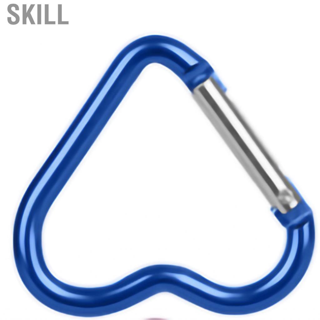 Skill Aluminum Alloy Carabiner Heart Shaped Heavy Duty Metal Camping Hanging Buckle for Hiking Water Bottle Keychain