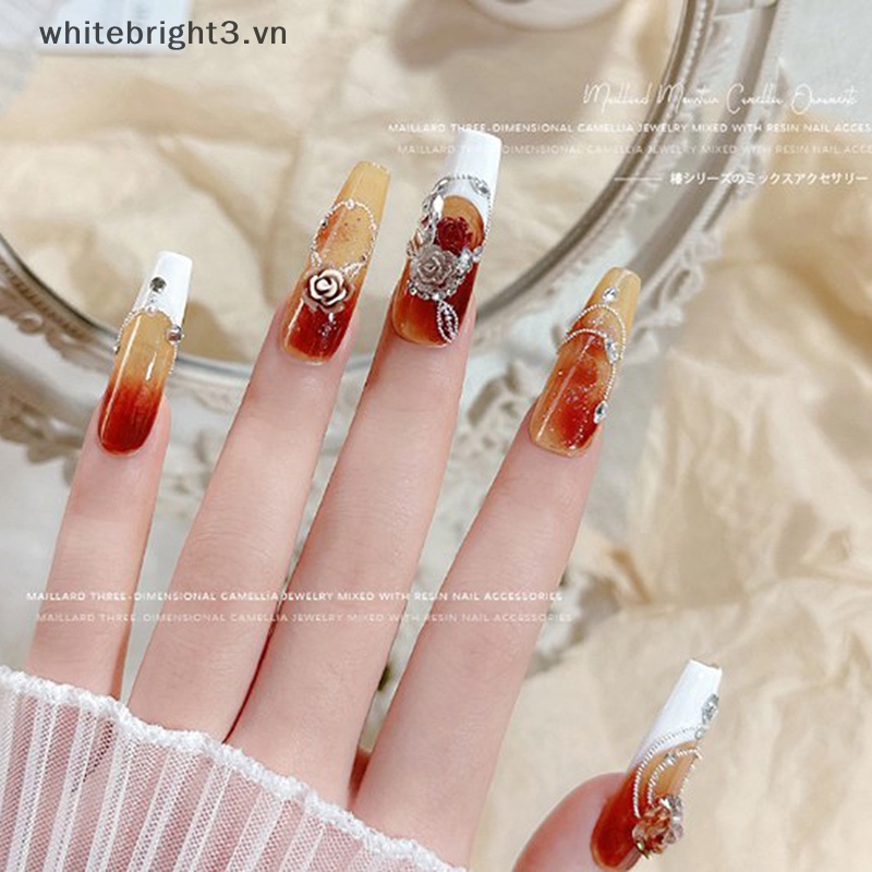 Set 50 Hạt Nhựa resin Hình Hoa Trà Đính Móng Tay Thời Trang Thu Đông