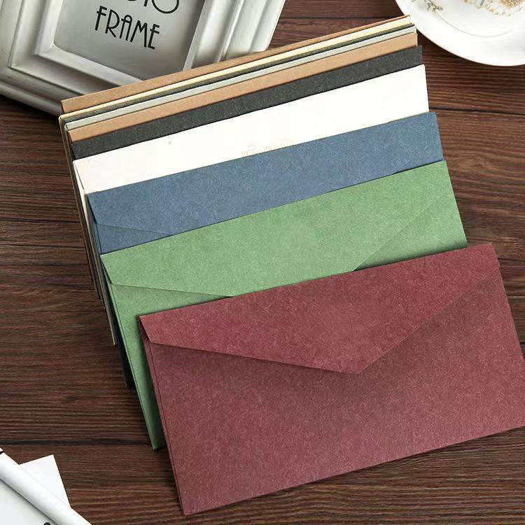 SET 5 BAO THƯ TRƠN 190 GSM KÍCH THƯỚC 22x11cm DÀY DẶN VÀ NHIỀU MÀU SẮC PHONG CÁCH VINTAGE T.CRAFT HOUSE