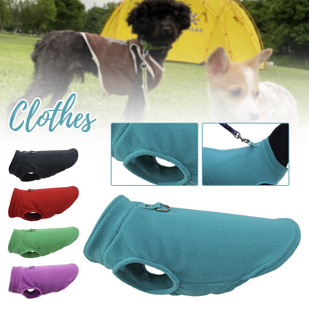 Polar-fleece Áo Liền Quần Giữ Ấm Thoáng Khí Có Khóa Cài Dành Cho Thú Cưng