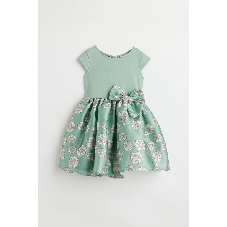 Đầm thun nơ eo họa tiết H&M xuất xịn