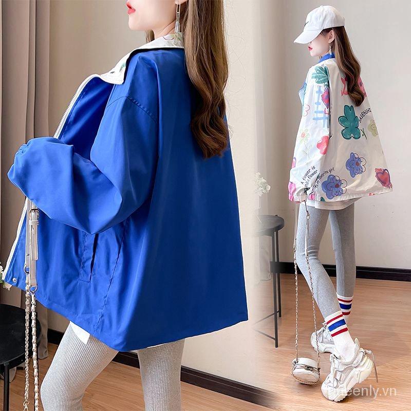 Áo Khoác Hai Mặt Dáng Rộng Phong Cách Hàn Quốc Thời Trang Xuân Thu Hàng Mới 2023