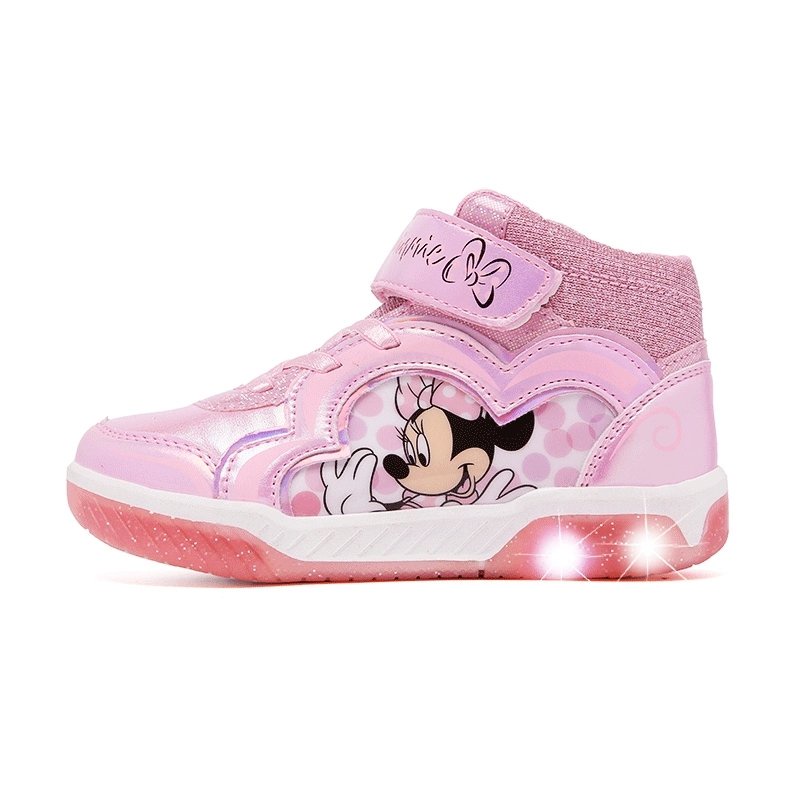 [Chính hãng] GIÀY CAO CỔ CHO BÉ GÁI HIỆU DISNEY HÌNH CHUỘT MINNIE MICKEY CÓ ĐÈN NHÁY FLASH