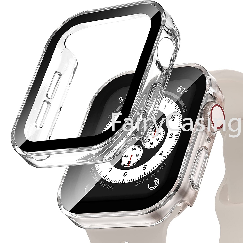 Kính Cường Lực + Ốp Bảo Vệ Màn Hình Chống Nước Cho apple watch ultra 2 49mm series 8 7 8 9 45mm 41mm 44mm 40mm iwatch 4 3 5 se 6
