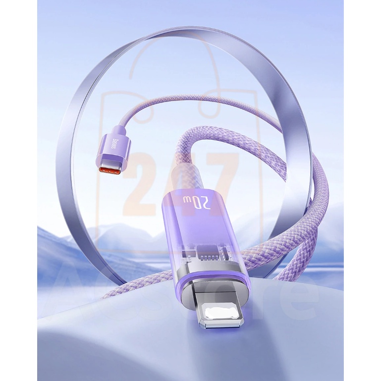 Dây sạc tự ngắt 20W Baseus Cáp chống quá tải dòng điện thông minh dùng cho  11 12 13 14 pro max  ABSHOP365