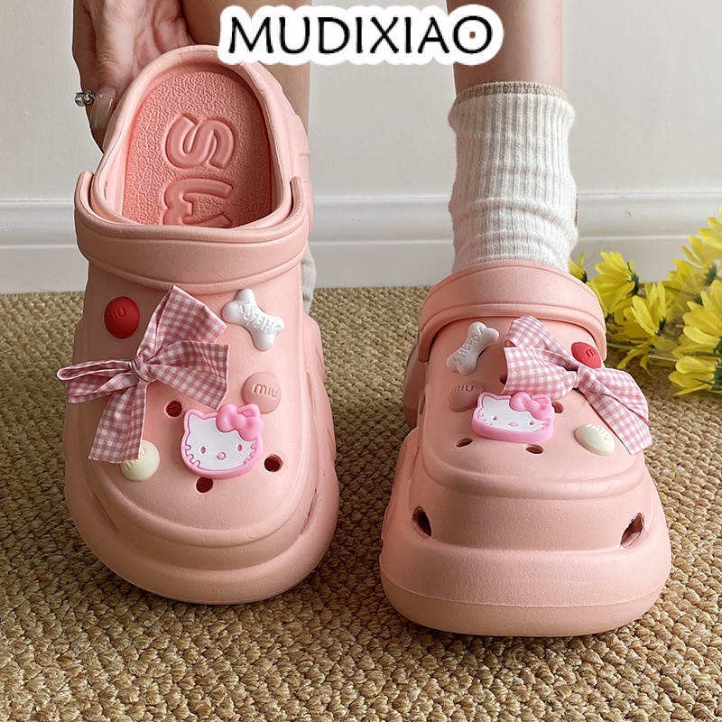 MUDIXIAO dép nữ dép sandal nữ dép cross dép bánh mì đế cao giày đế cao 2023NEW JUL1021