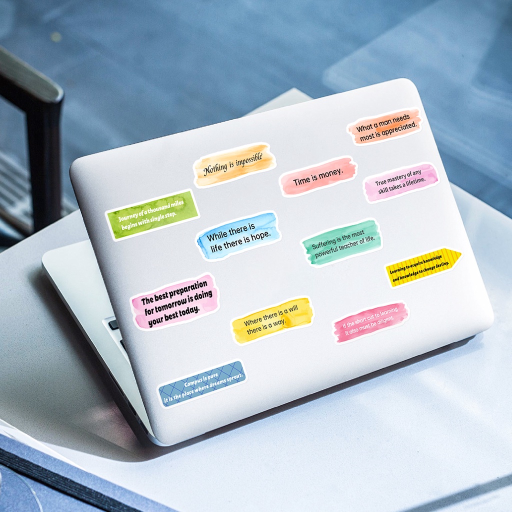 Bộ 50 Miếng Dán Chữ Tiếng Anh graffiti Trang Trí Mũ Bảo Hiểm / Xe Đạp