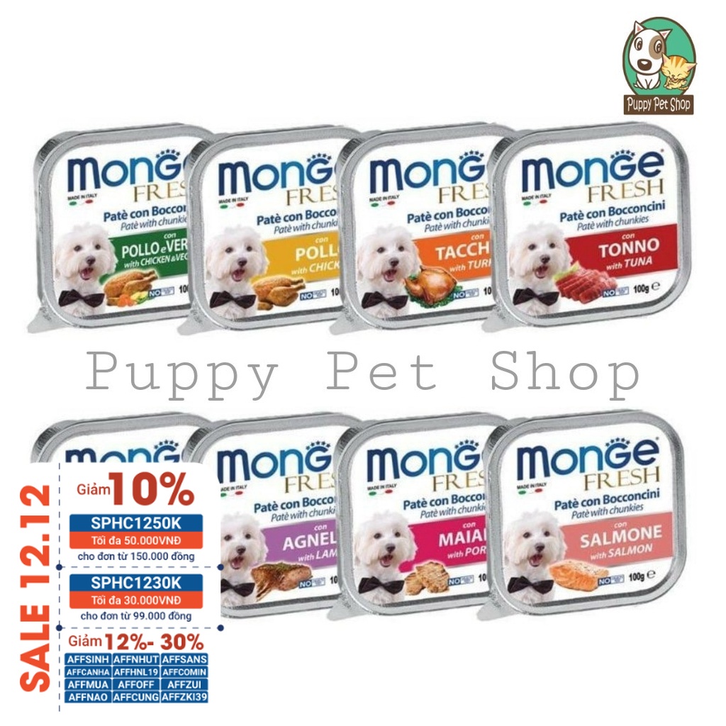 Pate Monge, pate Cesar cho chó được nhập khẩu nguyên hộp 100g