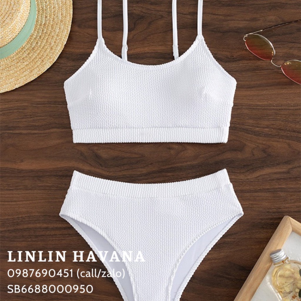 [Có sẵn] [Giá hủy diệt] Set Bikini Vải Nhún Trơn Basic