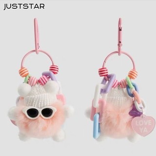 Juststar briquette Móc Khóa Hình Quái Vật Nhồi Bông diy Dễ Thương