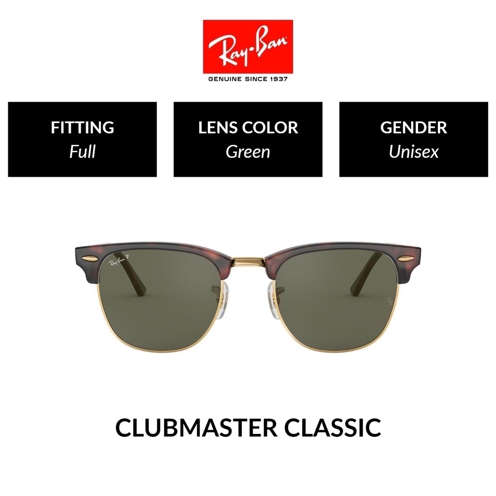 Kính râm phân cực RayBan Clubmaster RB3016F 990 / 58