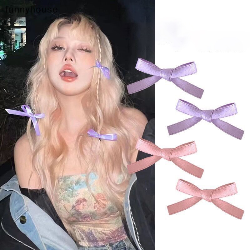 Kẹp Tóc Nơ Ruy Băng Nhiều Màu Sắc Dễ Thương Thời Trang Cho Nữ yht