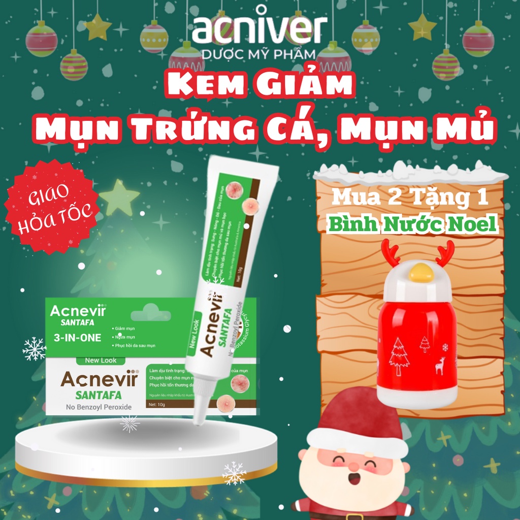 Sữa rửa mặt giảm Mụn Trứng Cá, Mụn Đầu Đen , Mụn Mủ sưng viêm Acnevir Santafa làm sạch sâu, giảm viêm, giảm nhờn 100gr