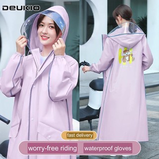 Deukio áo mưa một mảnh dáng dài chống mưa chống nắng dành cho người lớn đi xe máy xe hơi
