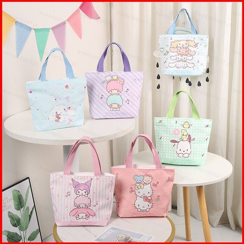 Túi Xách Đeo Vai Vải canvas Cỡ Lớn In Hoạt Hình Gấu Nâu sanrio kuromi mymelody cinnamon Dễ Thương Cho Học Sinh