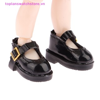 Giày Búp Bê Da Màu Đen Dễ Thương Cho Bé