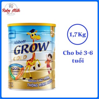 Sữa bột abbott grow gold 3+ lon 1,7kg cho trẻ 3 - 6 tuổi