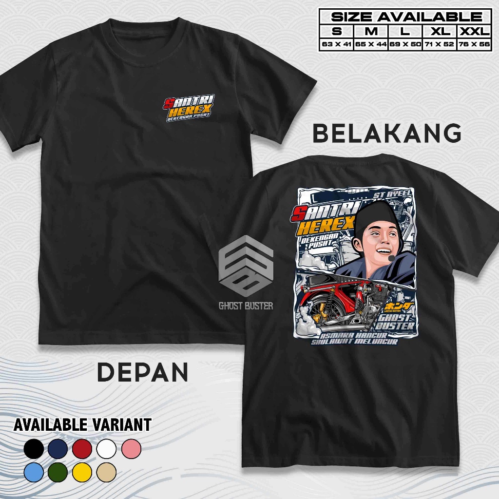 Áo thun đua Dekengan Santri Center Herex Gus Iqbal ST Nyeel Baju Distro Xe máy Herex Tshirt Ô tô GBA