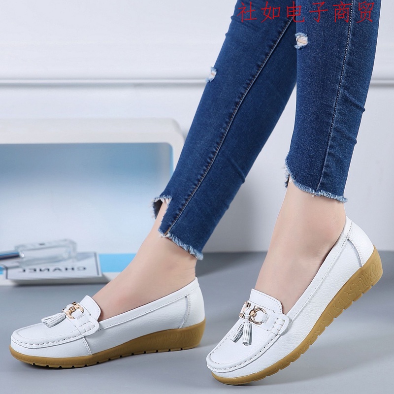 Giày Lười Da Thời Trang Cho Nữ Size 35-44