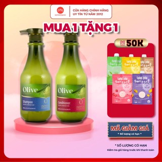 Set dầu gội xả Frulatte Olive Spa Pharma kích thích mọc tóc và phục hồi tóc dành cho tóc khô 800ml