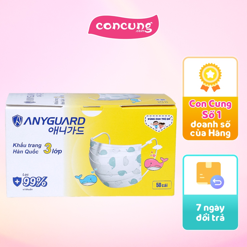 Khẩu trang Anyguard cho bé (50 cái/hộp)