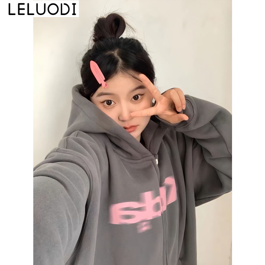 LELUODI Áo Khoác hoodie áo khoác nữ zip hoodie Thanh lịch casual Độc đáo Durable WJK2390ZAO 37Z230914