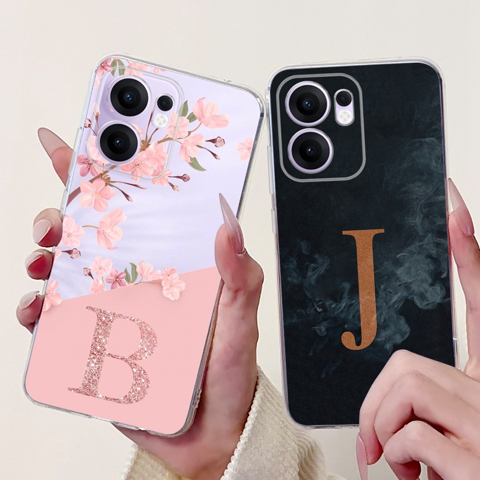 Dành Cho OPPO Reno 13F Ốp điện thoại 2025 Chữ Hoa Thời Trang Silicon Mềm Trong Suốt Ốp điện thoại Ch
