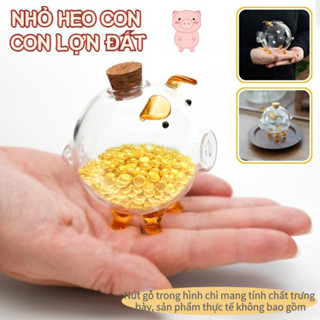 Chai Lưu Trữ Heo Đất Nhỏ Bằng Thủy Tinh Borosilicate Cao,Chai Trang Trí Heo Con