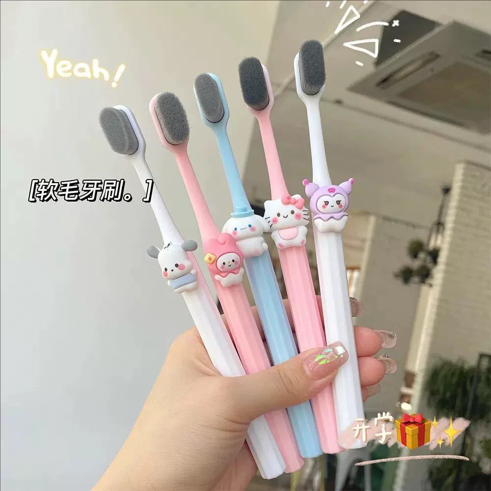Sanrio Bàn Chải Đánh Răng Lông Mềm Hình kuromi melody cinnamoroll Dễ Thương Cho Người Lớn Và Trẻ Em