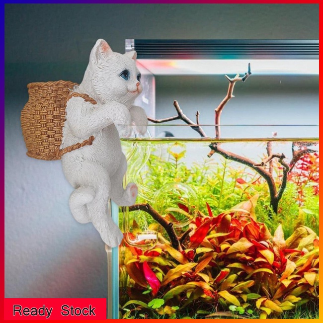 Phụ Kiện Trang Trí Bể Cá Hình Mèo Đeo Ba Lô Dễ Thương