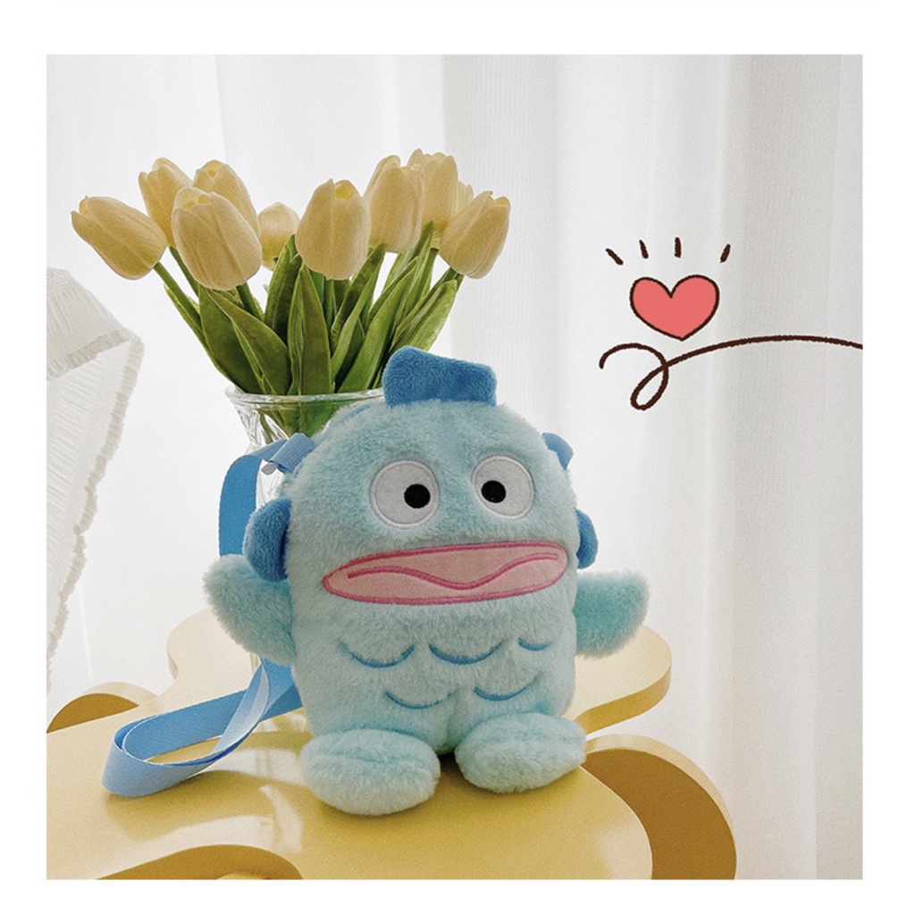 Túi Đeo Chéo Gấu Nhồi Bông Con Cá Xấu Xí Ngộ Nghĩnh Đáng Yêu