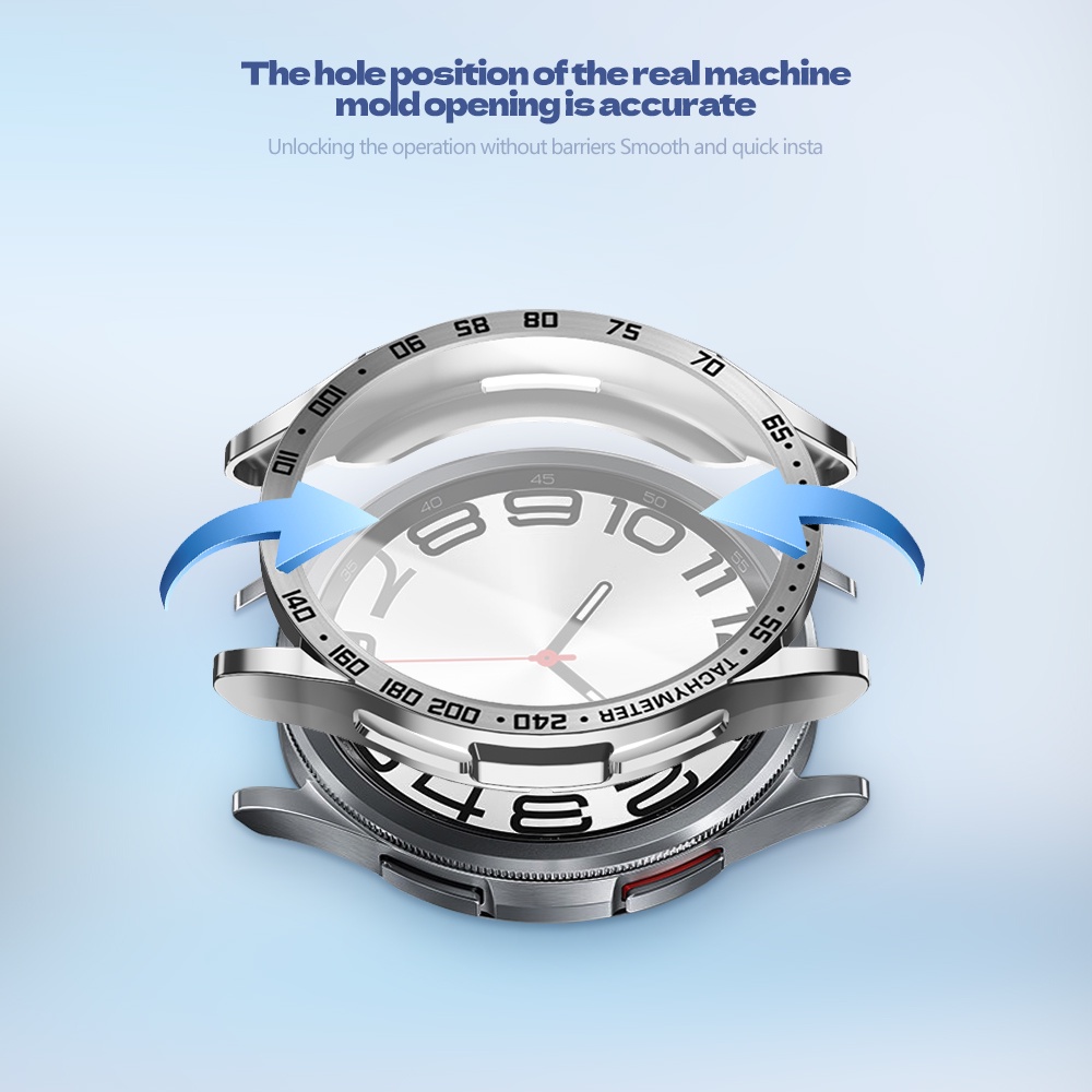 Ốp Dây Đeo Bằng Thép Không Gỉ Và Kính Cường Lực 4 Trong 1 Cho Đồng Hồ Thông Minh samsung galaxy watch 6 classic 43mm 47mm