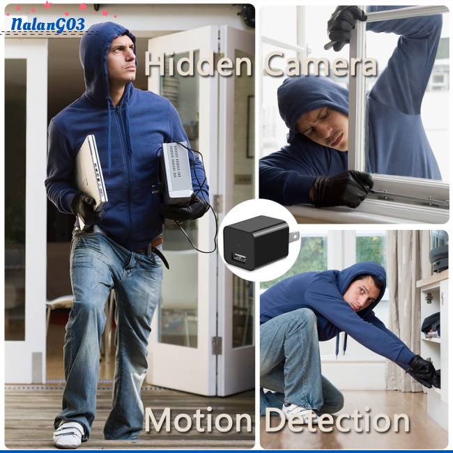 Máy Quay An Ninh mini hd 1080p Gắn Tường Có Cổng Sạc usb