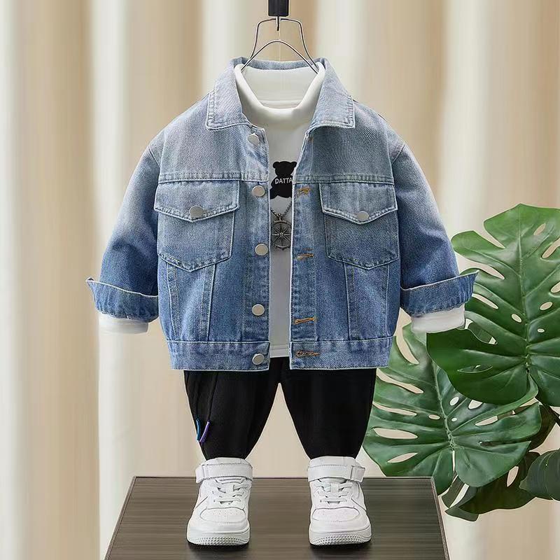 Áo Khoác denim Màu Sắc gradient Phong Cách Thời Trang Xuân Thu Cho Bé Trai