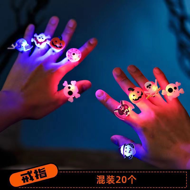 Bộ 50 Nhẫn Đèn led Phát Sáng Phong Cách halloween Độc Đáo