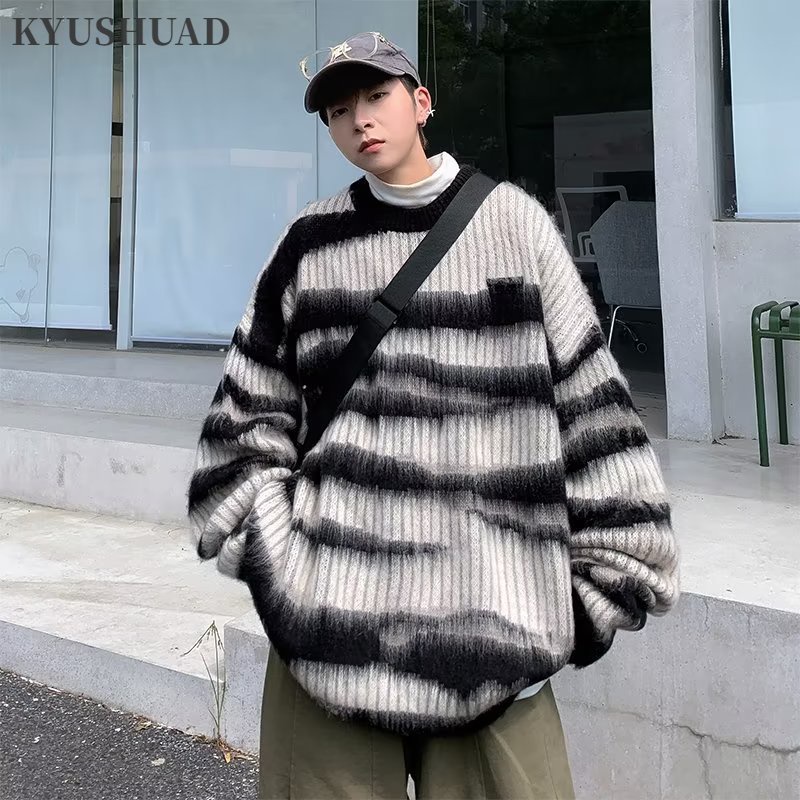 Kyushuad Áo sweater Dáng Rộng Dày Dặn Phong Cách retro Nhật Bản Cao Cấp Cho Nam