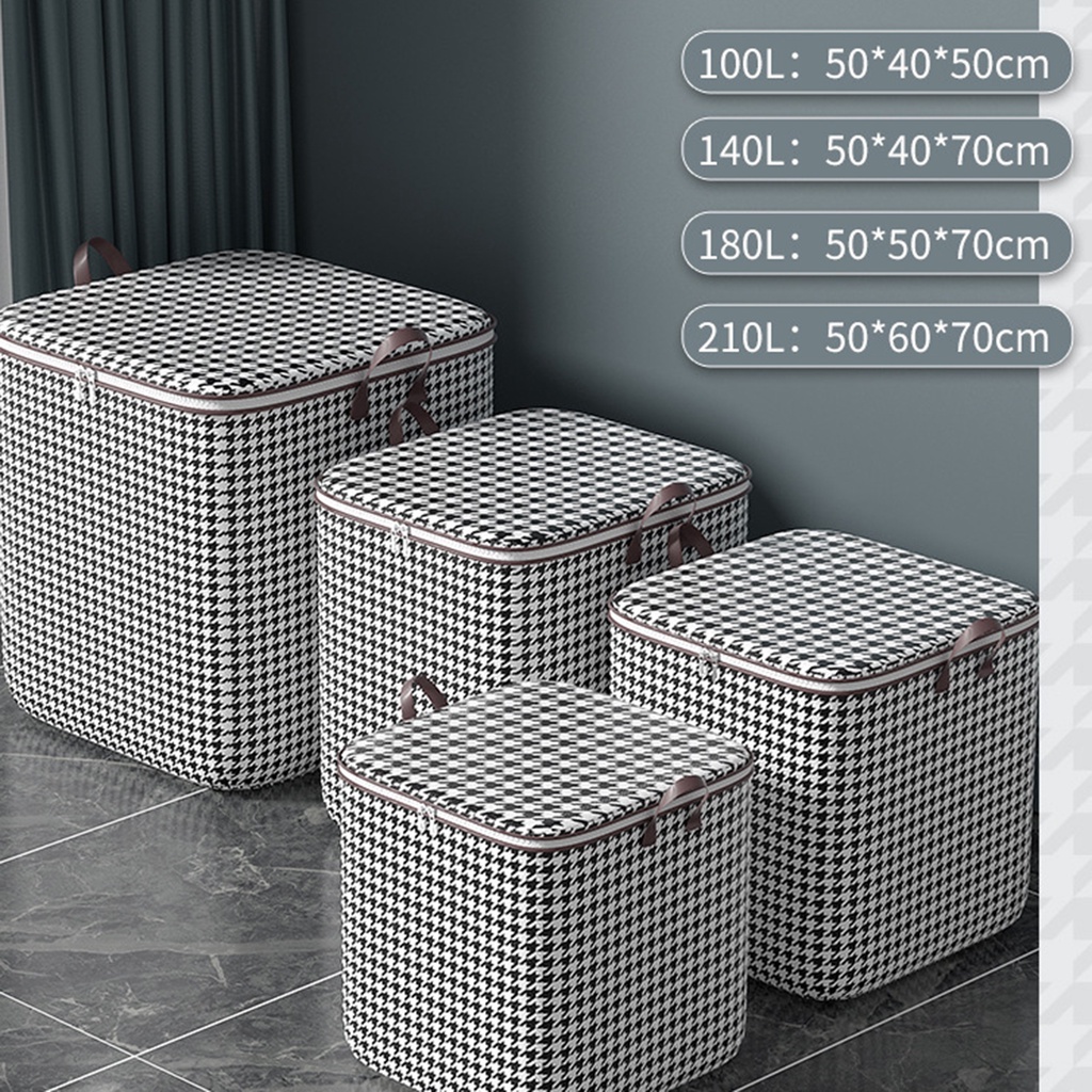 Túi Đựng Chăn Mền / Quần Áo Sức Chứa Lớn Họa Tiết Kẻ Sọc Có Tay Cầm Sắp Xếp Gọn Gàng Cho